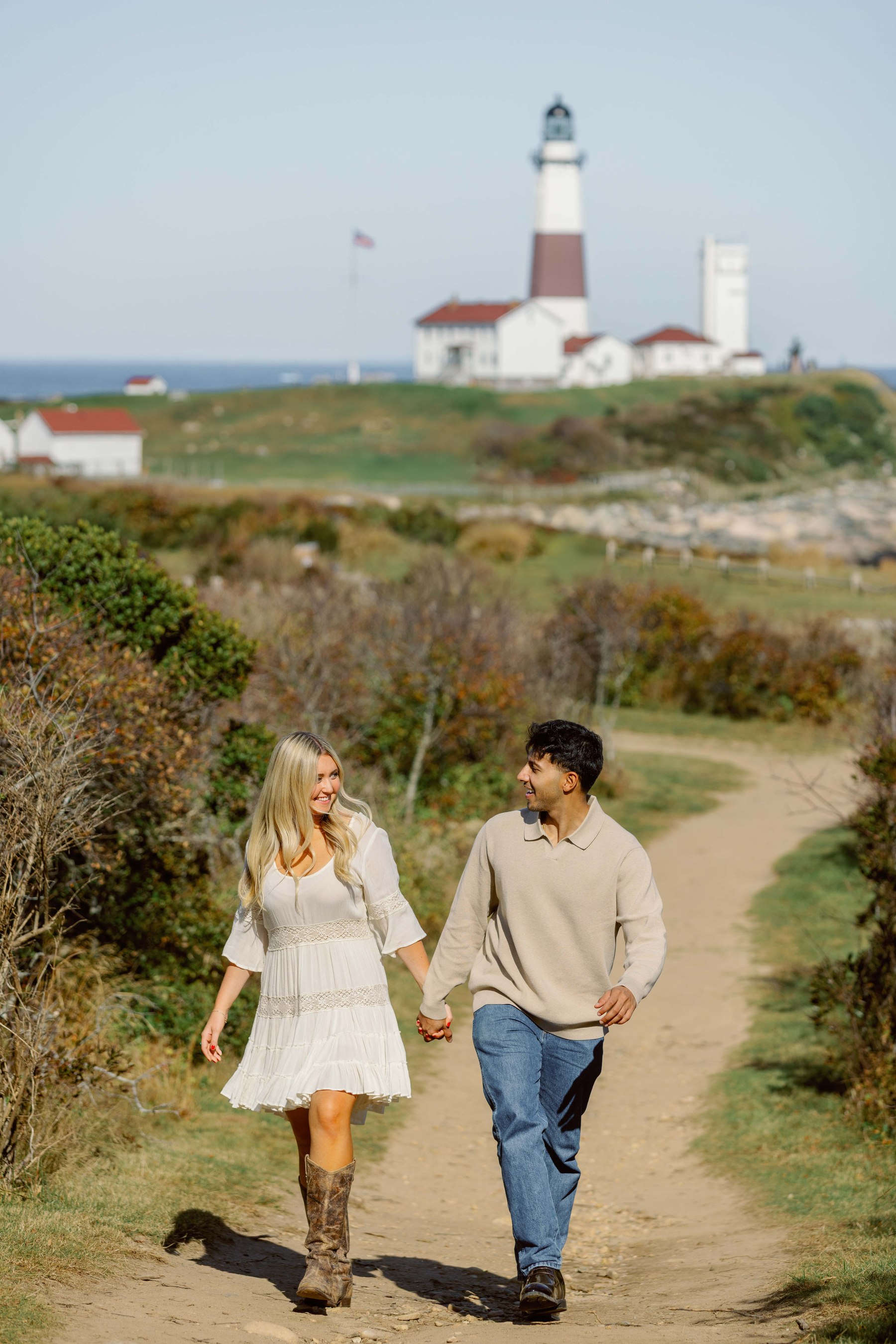 Walking the path at Montauk Point